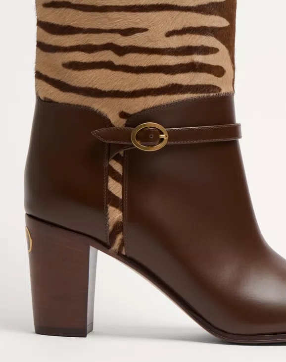 Valentino Pattie Boot In Pony-Effect Calfskin 75Mm - Image 3